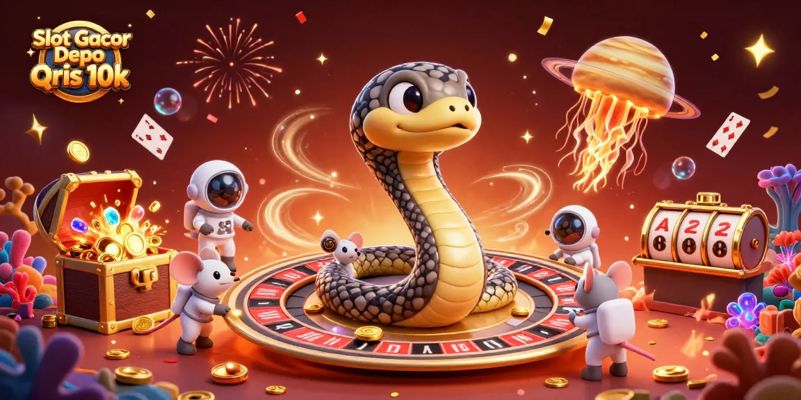Menangkan jackpot dengan Slot Gacor Depo Qris 10k di planet kasino futuristik dengan karakter kartun.