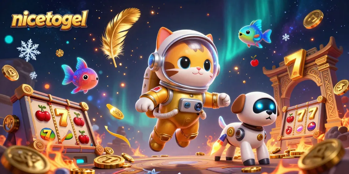 Experience the excitement of nicetogel with dynamic slot reels and vibrant characters in a rich gaming environment.