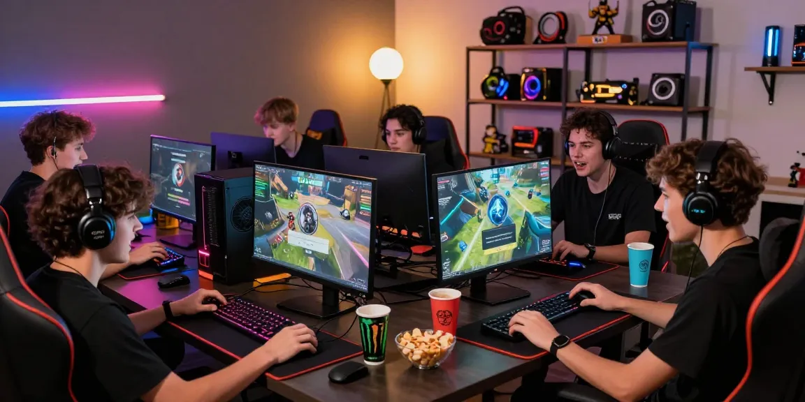 Group gaming session featuring CIKA4D portal on laptops.