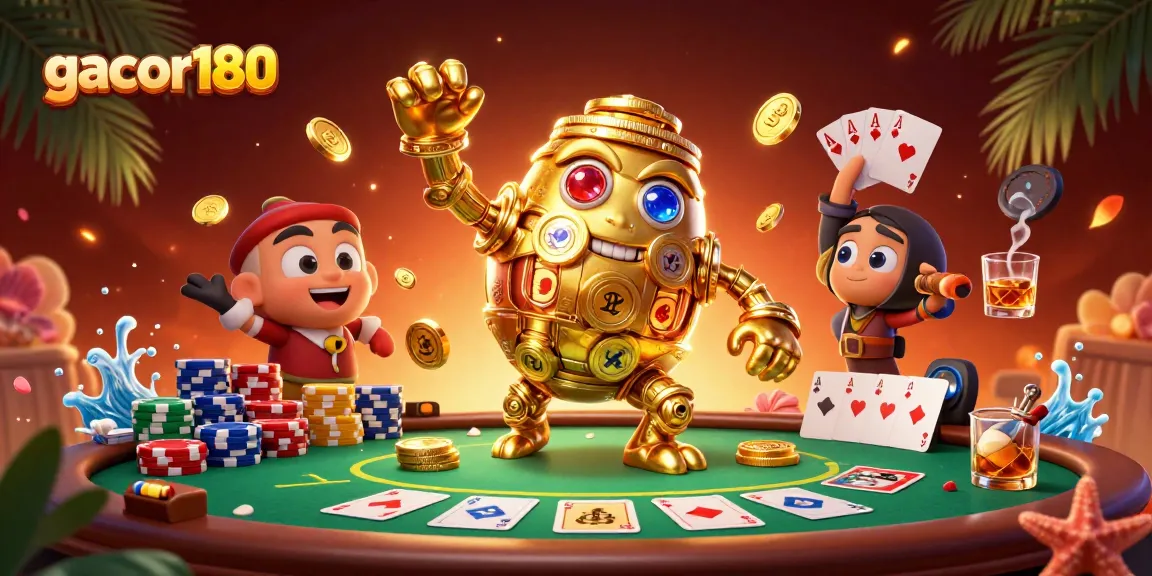 Bermain di gacor180 dengan golem emas dan elemen poker mewah yang menyenangkan.