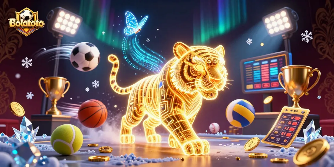 Experience the thrill of Bolatoto with a vibrant digital casino scene featuring a glowing golden tiger.