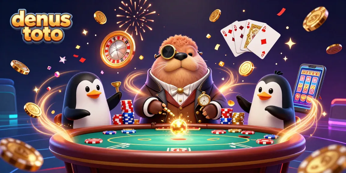 Gambaran densus toto dengan walrus, dealer penguin, dan pemain ikan berduri di meja poker